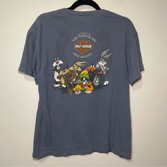 Harley-Davidson x Looney Tunes Men’s vintage Blue Biker Graphic T-Shirt Size M - Picture 5 of 8